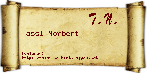 Tassi Norbert névjegykártya